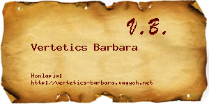 Vertetics Barbara névjegykártya